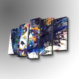 Wallity Cuadro Decorativo en Lienzo de 5 Piezas Multicolor
